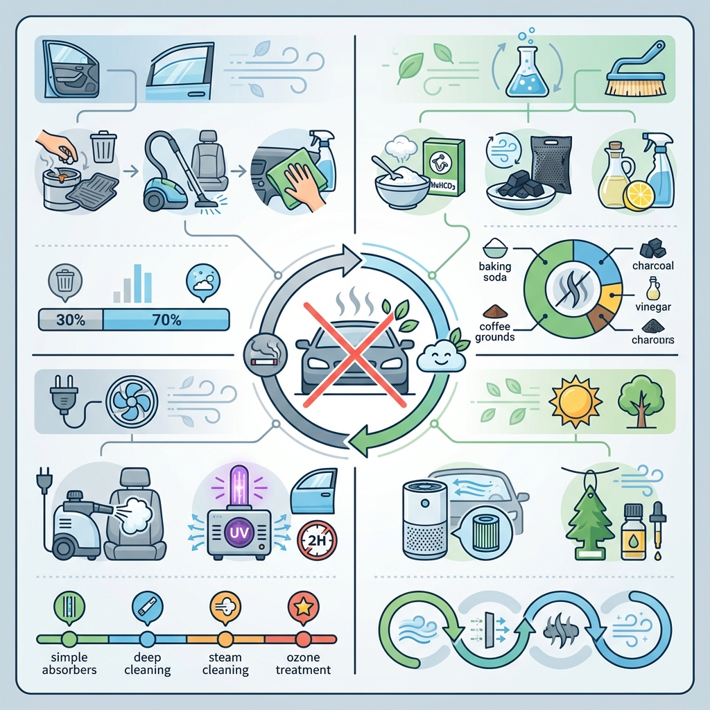 Infographie enlever odeur de tabac voiture