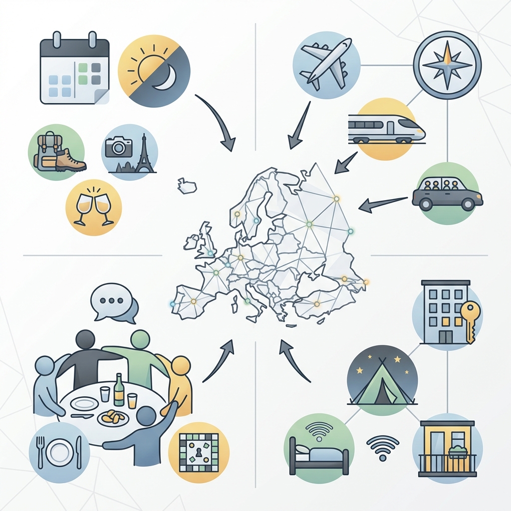 Infographie week end entre amis Europe