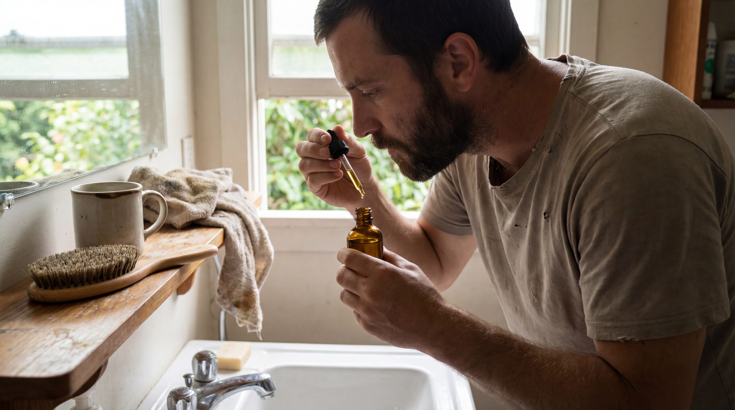 routine soin barbe quotidienne en situation réelle