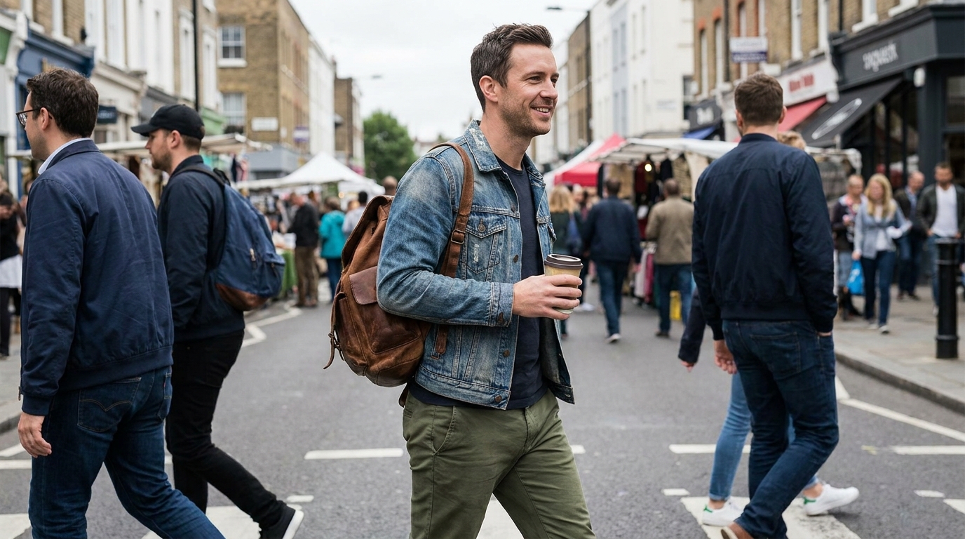 tenue casual homme quotidien en situation réelle
