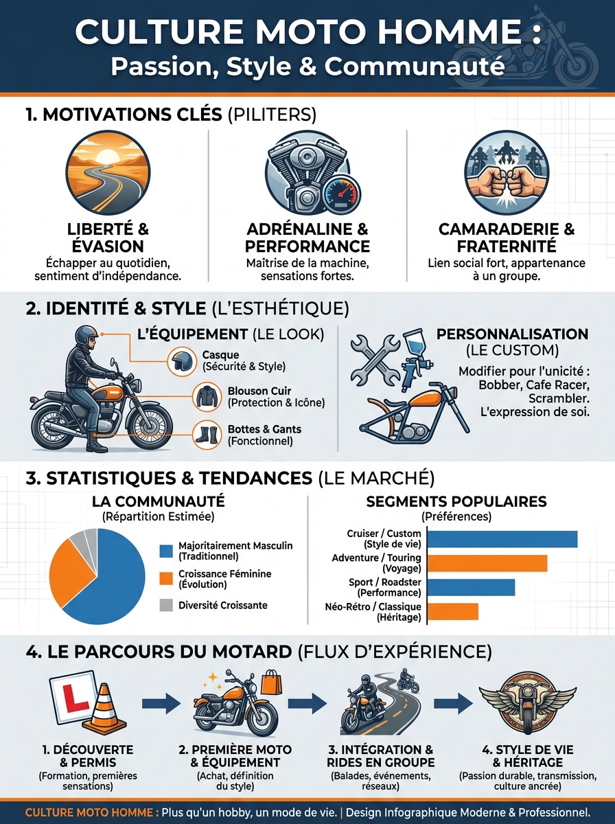 Infographie culture moto homme
